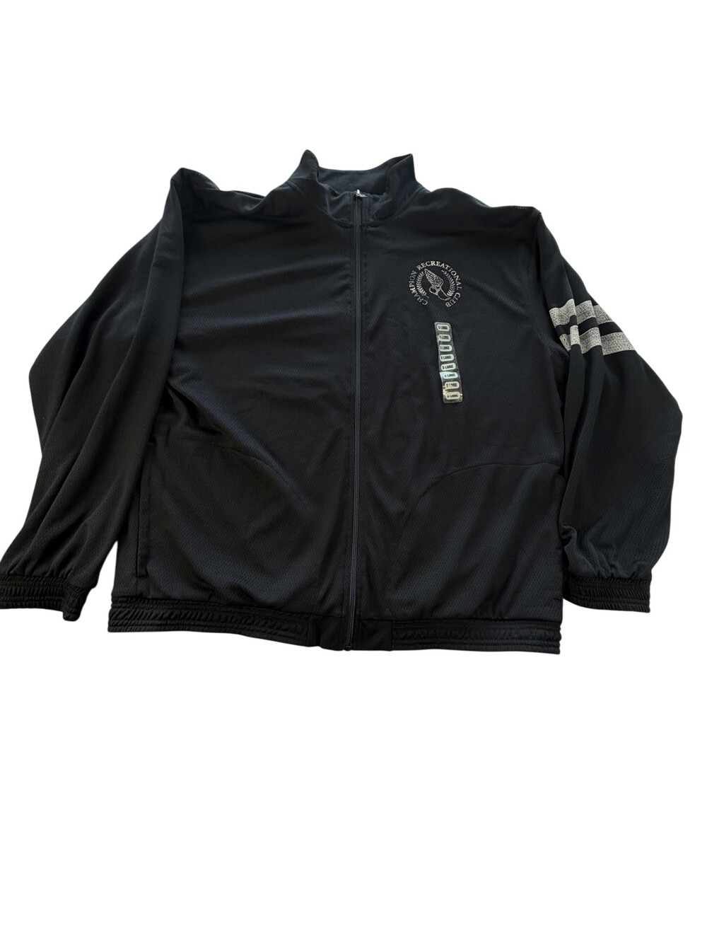 Champion Track Jacket Mens XL Black Mesh Full Zip Game Day Attack Jack V96544